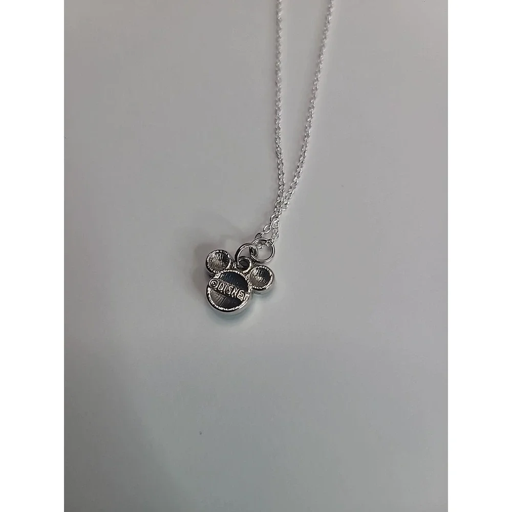 Disney Hidden Mickey Pendant Necklace Teal‎ Glitter Fashion Jewelry